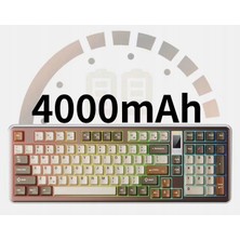 Ajazz AC100 Max Kaihua Butter Ice Cream Switch Alüminyum Gasket Mekanik Klavye, Tft Ekranlı Hot-Swap Rgb- 4000 Mah Batarya - Pbt Tuş Takımı