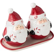 Gift Co Yılbaşı Özel Tuzluk ve Karabiberlik Takımı Hediyelik Porselen 2'li Noel Baba  9cm