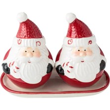 Gift Co Yılbaşı Özel Tuzluk ve Karabiberlik Takımı Hediyelik Porselen 2'li Noel Baba  9cm