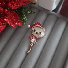 Betül Çekiç Vip Yılbaşı Hediye Özel Seri Kedi Detay Broş