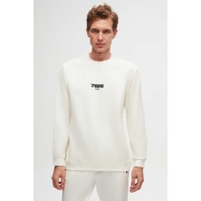 Twn Relaxed Fit Ekru Baskılı Sweatshirt 2ECE25ORT2791