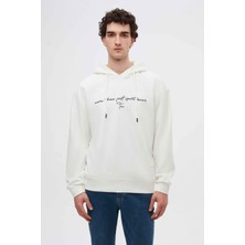 Twn Relaxed Fit Ekru Nakışlı 3 Iplik Kapüşonlu Sweatshirt 3ECE24ORT0493