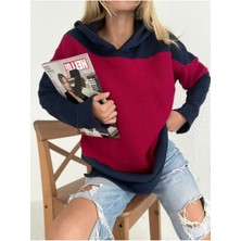 SHUGAA Kadın Kopüşonlu Triko Sweatshirt