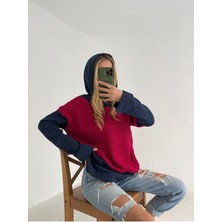 SHUGAA Kadın Kopüşonlu Triko Sweatshirt