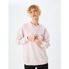 Koton Arkası Baskılı Kedi Temalı Kapüşonlu Sweatshirt