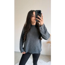 Susie Dik Yaka Basic Yumoş Kazak Antrasit