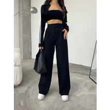 Bikelife Kadın Yüksek Bel Cırt Kapama Palazzo Kumaş Pantolon