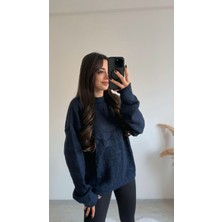 Stars Geniş Kol Basic Yumoş Salaş Kazak Lacivert