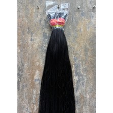 Halitcan Hair 70CM Dip Uç Bir Açık Siyah Renk(#1) Özbek Saçı  ,120GR 200ADET,  (100% Gerçek Insan Saçı)