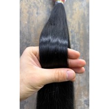 Halitcan Hair 70CM Dip Uç Bir Açık Siyah Renk(#1) Özbek Saçı  ,120GR 200ADET,  (100% Gerçek Insan Saçı)