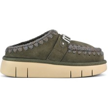 Mou Kadın Terlik/ Panduf ( Ev ) MU.FW531001A Bkol Mou Bounce Clog Metal Logo Black Olive