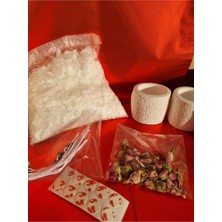 %100 Soya Wax Mum Yapım Seti (Rendelenmiş Soya Wax, Beton Mumluk, Fitil ,süs)