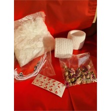 %100 Soya Wax Mum Yapım Seti (Rendelenmiş Soya Wax, Beton Mumluk, Fitil ,süs)