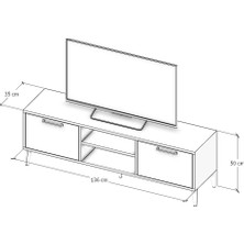 Kayhan Ahşap Mdf Kaman Ceviz Tv Ünitesi 136 cm