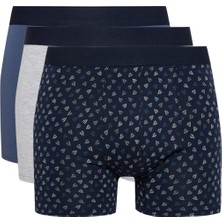 DeFacto Regular Fit Baskılı 3'lü Boxer E0027AX24WN