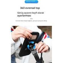 Cepini MT01 Ayna Bağlantılı, Kilit Mekanizmalı, 360° Dönebilen Su Geçirmez Bisiklet Scooter ve Motosiklet Telefon ve Navigasyon Tutucu