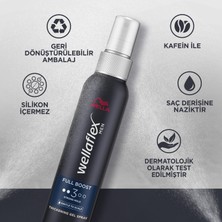 Wella Wellaflex Men Full Boost Thickening Daha Kalın Telli Ve Dolgun Görünümlü Saçlar İçin Kafein İçeren Güçlü Jel Saç Spreyi Strong Hold - 150 ml