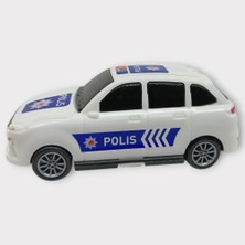 Bayraktar Plastik Çek Bırak Polis Arabası -Beyaz Hatchback