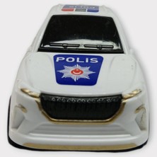 Bayraktar Plastik Çek Bırak Polis Arabası -Beyaz Hatchback