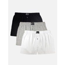 3'lü Erkek Penye Havlu Bel Boxer Karışık Renk