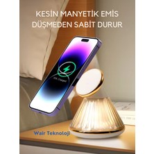 Yn-22 Gece Lambalı 15W Hızlı Akıllı Telefon Şarj Standı Manyetik Kablosuz Hızlı Şarj Cihazı-Altın Sarısı