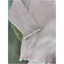 Bebicix Çiçek Nakışlı Omuzdan Çıtçıtlı Taytlı Mevsimlik Kız Bebek Takım