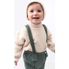 Bebicix Triko Kazak Oversize Esnek Salopet Bereli  Bebek Takım