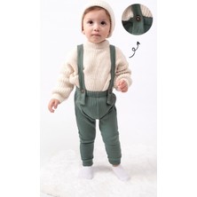 Bebicix Triko Kazak Oversize Esnek Salopet Bereli  Bebek Takım