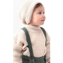 Bebicix Triko Kazak Oversize Esnek Salopet Bereli  Bebek Takım
