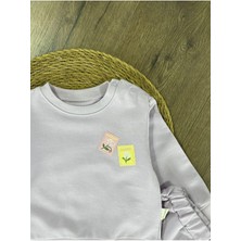 Bebicix Çiçek Desenli Omuzdan Çıtçıtlı Mevsimlik Kız Bebek Alt/üst 2li Takım