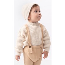 Bebicix Triko Kazak Oversize Esnek Salopet Bereli  Bebek Takım