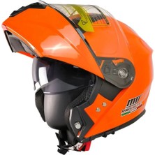 Mts 966 V2 Orange Çene Açılır Turuncu Kask