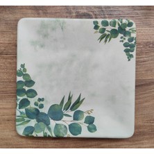 Keramika Okaliptus Pasta Tabağı 20 cm 6 Adet Mat Yeşil