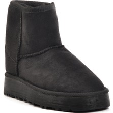 Ayakmod Poliüretan Siyah Süet Kadın Bot