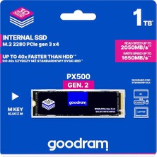 Goodram 1TB PX500 Gen3x4 M.2 NVMe SSD (2050MB Okuma / 1650MB Yazma)