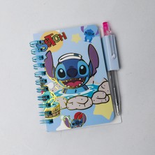 Sevimli Stitch Mini Defter Kalem Set