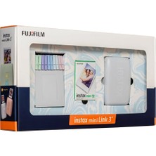 Instax Mini Link 3 Beyaz Akıllı Telefon Yazıcısı Bundle Box