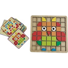 Hopiers Ahşap Mozaik Puzzle Bulmaca / 3+ Yaş / Montessori Renkli Eğitici ve Öğretici Şekiller / Güvenli ve Eğlenceli Çocuk Zeka Oyunu