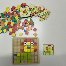 Hopiers Ahşap Mozaik Puzzle Bulmaca / 3+ Yaş / Montessori Renkli Eğitici ve Öğretici Şekiller / Güvenli ve Eğlenceli Çocuk Zeka Oyunu