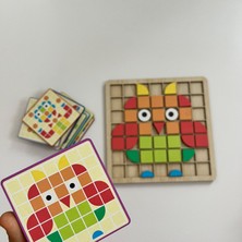 Hopiers Ahşap Mozaik Puzzle Bulmaca / 3+ Yaş / Montessori Renkli Eğitici ve Öğretici Şekiller / Güvenli ve Eğlenceli Çocuk Zeka Oyunu