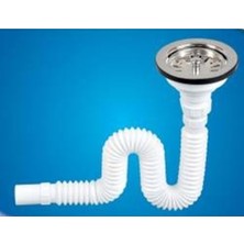 Karışık Körüklü Sifon Lüx Çöp Mak ( Metal Bilyalı ) - Süzgü Ø 110 mm - Ø 32'lik Çıkışlı