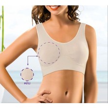 Destekli Büstiyer Sporcu Fitness Dikişsiz Çıkartılabilen Petli