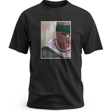 Zaytoon Tişört, Kısa Kollu Abo Obaida Maskeli Filistin Dijital Baskılı Unisex Tişört