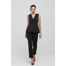 Naar Kadın Normal Bel Slim Fit Dar Paça Siyah Pantolon NAAR91227-SİYAH