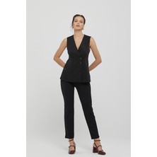 Naar Kadın Normal Bel Slim Fit Dar Paça Siyah Pantolon NAAR91227-SİYAH