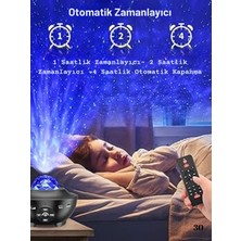 Yıldızlı Projektör Tavan Bulutsu Galaxy Lazer Işıklı Disko Topu Bluetooth Hoparlör Parti LED Lambası