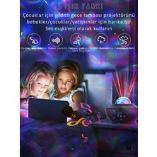 Yıldızlı Projektör Tavan Bulutsu Galaxy Lazer Işıklı Disko Topu Bluetooth Hoparlör Parti LED Lambası