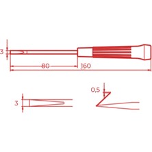 Izeltaş | Düz Uçlu Tornavida, 3X80 Mm, Opak Seri, Güvenli ve Hassas Işçilik