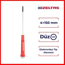 Izeltaş | Elektronikçi Tip Klemens Tornavida, Düz 4X150 Mm, Hassas Işçilik