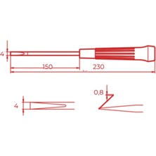 Izeltaş | Elektronikçi Tip Klemens Tornavida, Düz 4X150 Mm, Hassas Işçilik